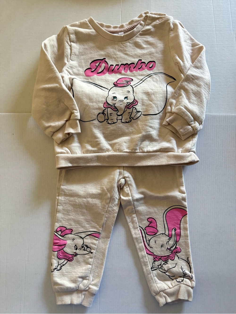 Disney Dumbo Beige and Pink Kids Sweatshirt & Jogger Set